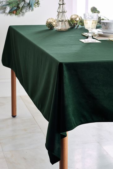 Green Velvet Tablecloth
