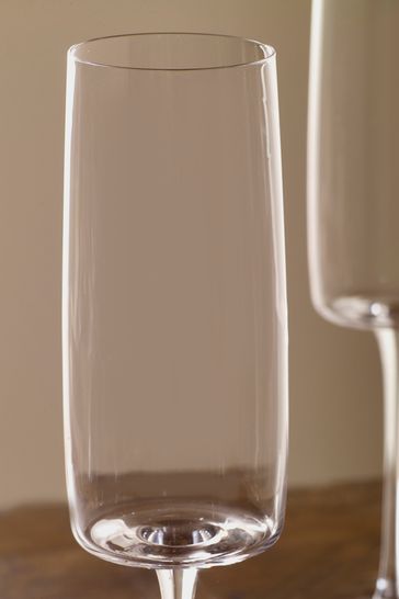 Buy Set of 4 Clear Angular Champagne Flutes from Next Luxembourg