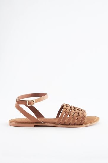 Leather flat hotsell sandals ladies