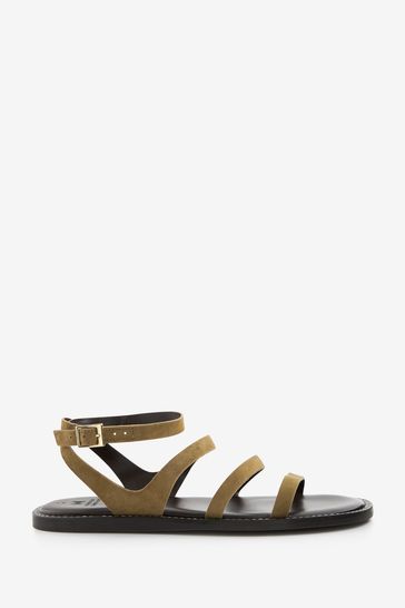 Khaki green new arrivals flat sandals