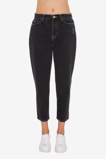 Cropped black deals denim jeans