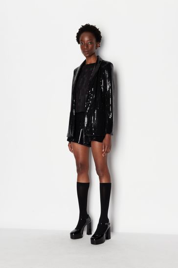 Buy Armani Exchange Sequin Black Blazer from Next Luxembourg