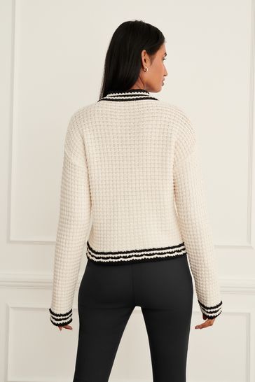 White smart cardigan discount