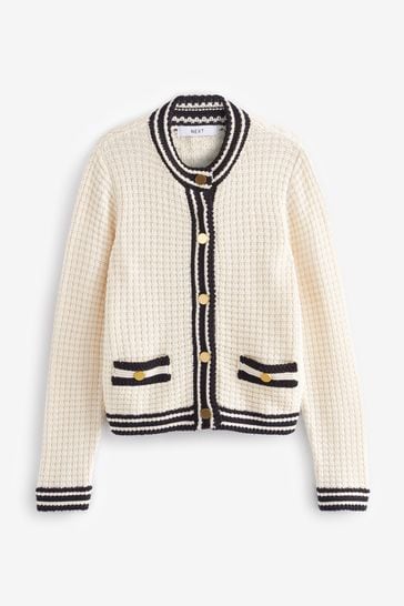 Buy Ecru White Smart Button Up Knitted Cardigan from Next Austria