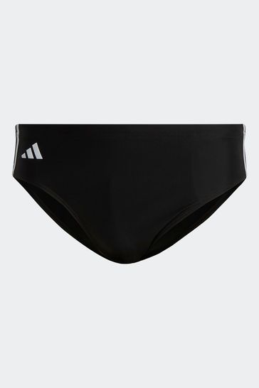 adidas Black Classic 3-Stripes Swim Trunks