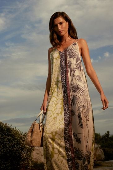 Satin cami midi dress top
