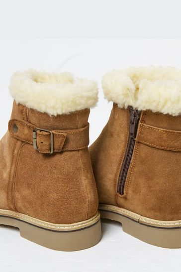 fat face tan ankle boots
