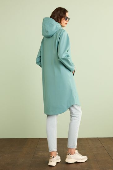 Womens discount rubberised raincoat