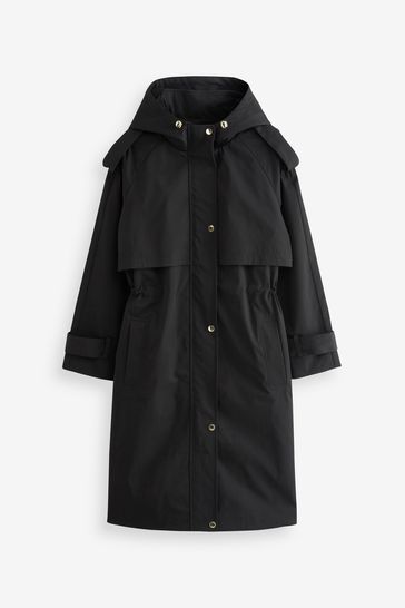 Buy Black Lightweight Shower Resistant Parka Jacket from Next Poland