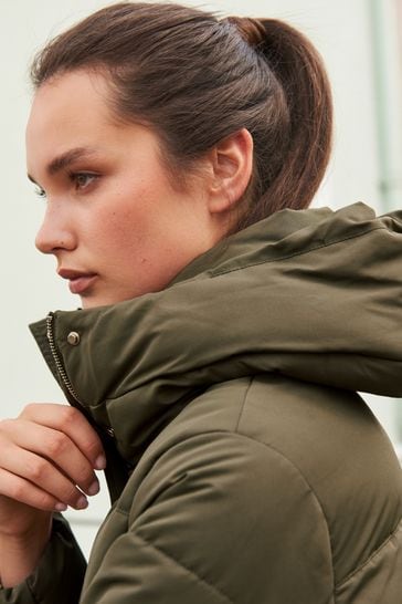 Khaki padded jacket best sale women's