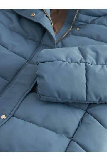 Buy Blue Shower Resistant Padded Coat from Next Luxembourg