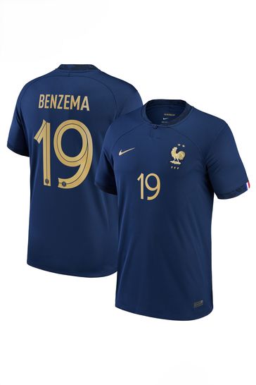 Buy Nike Blue Benzema 19 France Stadium Home Football Shirt from