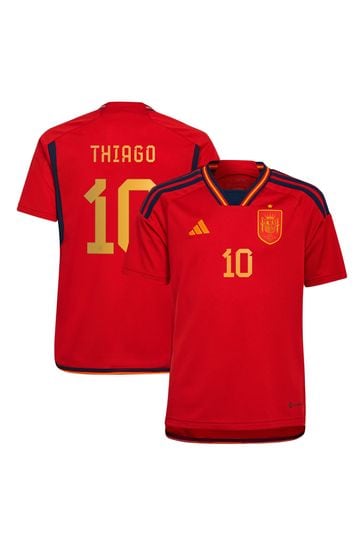 adidas Red Thiago - 10 World Cup Spain 22 Junior Home Jersey Kids