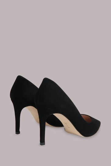 Whistles Corie Suede Black Heeled Pumps