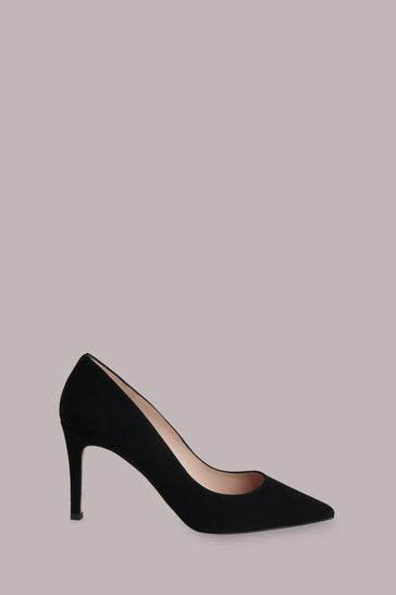 Black suede shop high heel pumps