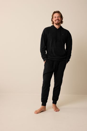 Black thermal pajamas top