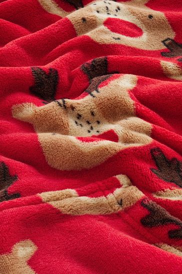 Buy Red Reindeer Matching Family Mens Oversized Blanket Hoodie from Next Austria