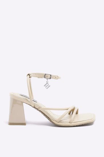 River Island Brown Wide Fit Strappy Heeled Sandals