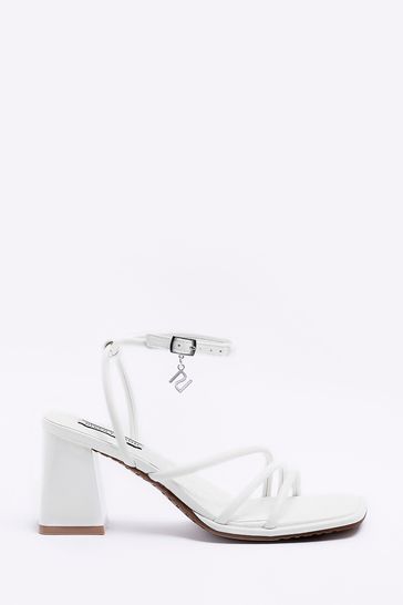 Buy River Island White Wide Fit Strappy Heeled Sandals from Next