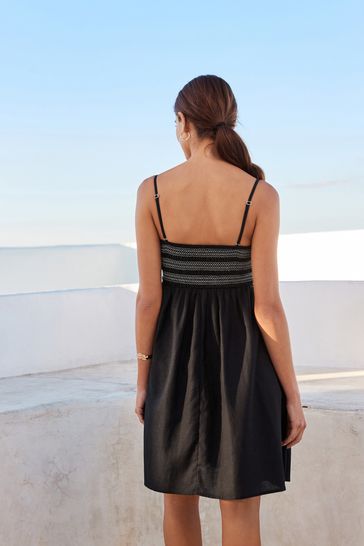 Next black embroidered dress store