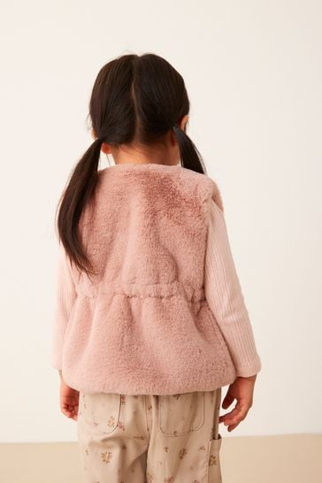Baby girl top faux fur gilet