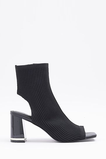 Buy River Island Black Knitted Shoe Boots from Next Luxembourg