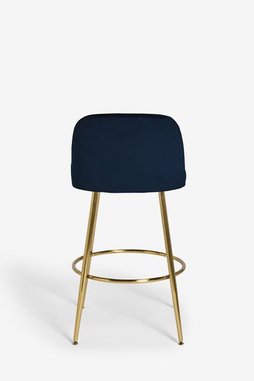 Buy Soft Velvet Navy Blue Stella Bar Stool from the Next UK online