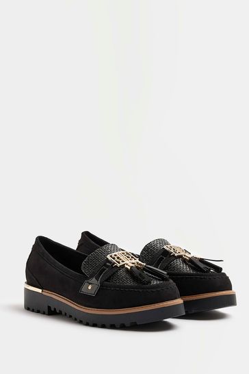 River island black new arrivals loafers