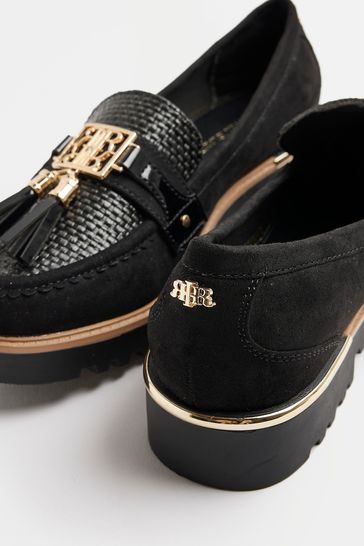 River Island Black Tassel Loafers
