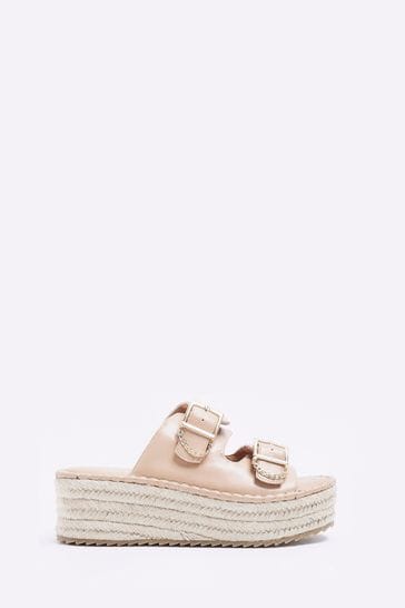 Buy River Island Pink Girls Backless Wedge Espadrille Sandals from Next Denmark
