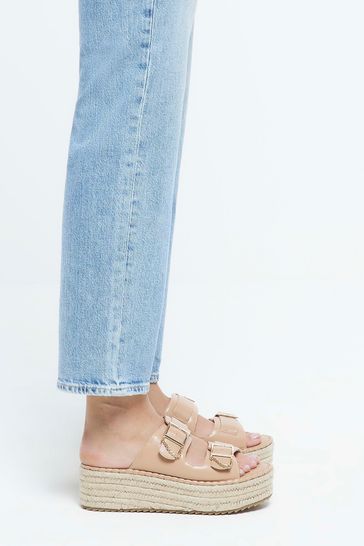 Buy River Island Pink Girls Backless Wedge Espadrille Sandals from