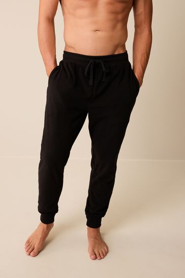 Black Thermal Fleece Cuffed Pyjama Bottoms