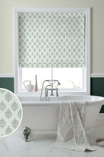 Laura Ashley Green Gower Made to Measure Roman Blinds