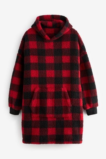 Red checkered hoodie discount