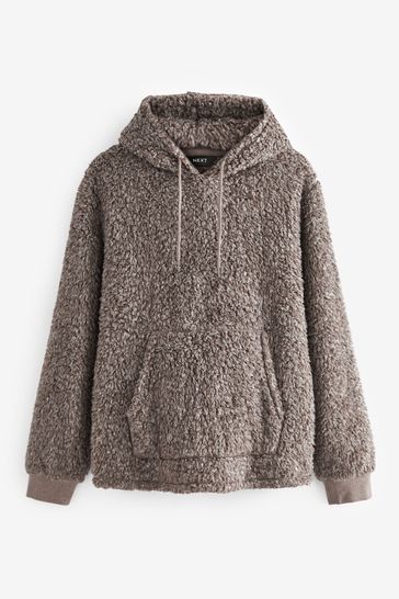 Neutral Grey Borg Overhead Hoodie