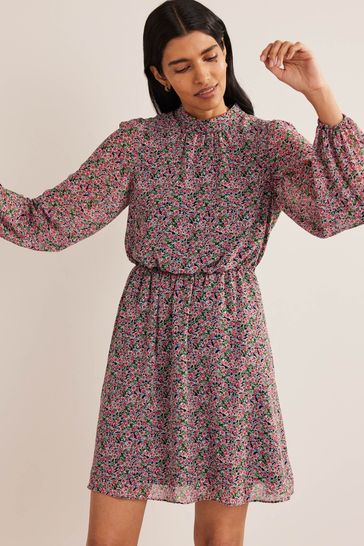 Buy Boden Pink High Neck Flippy Mini Dress from Next Luxembourg