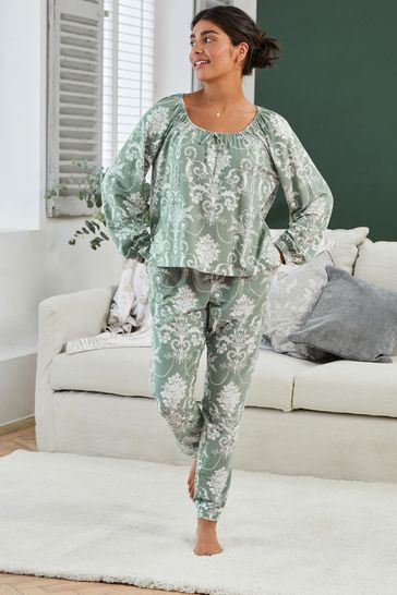 Buy Laura Ashley Green 100 Cotton Pyjamas from Next Bahrain