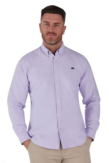 Raging Bull Purple Classic Long Sleeve Oxford Shirt