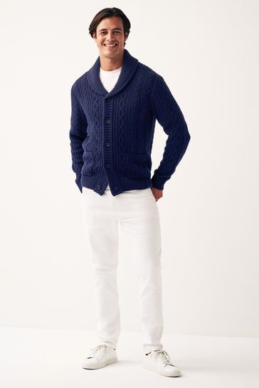 Mens navy on sale shawl cardigan
