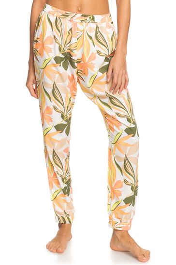 Roxy White Salty Floral Trousers