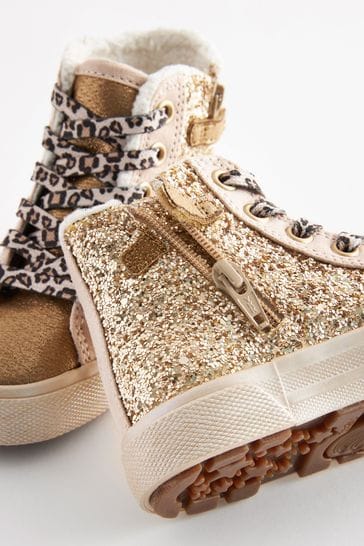 Gold glitter trainers shop