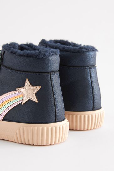 Buy Navy Rainbow High Top Trainers from Next Denmark