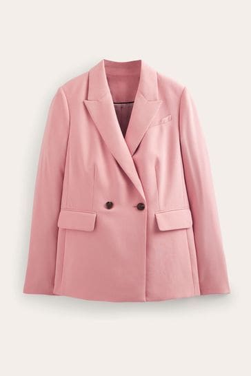 Buy Boden Pink Double Breasted Crepe Blazer from Next Luxembourg