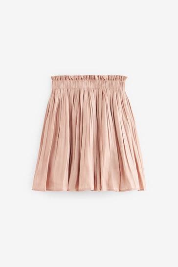 Pink metallic skirt knee length new arrivals