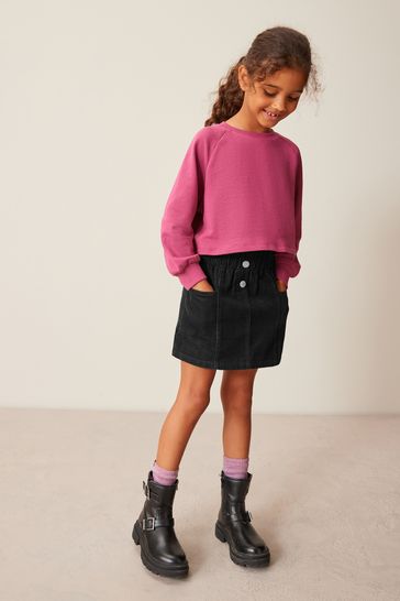 Black Paperbag Waist Skirt (3-16yrs)