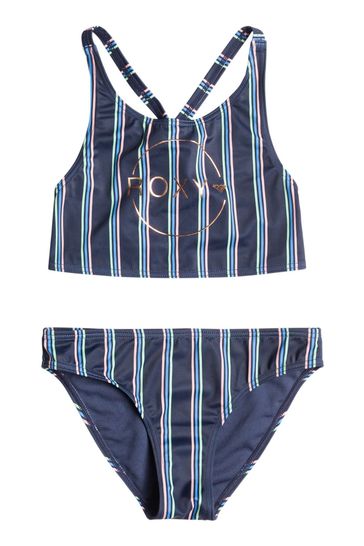 Roxy Blue Swim For Days Striped Bikini