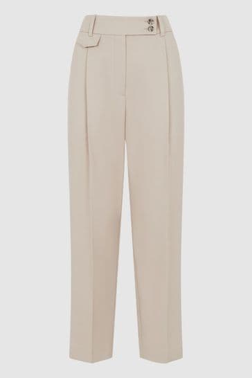 Buy Reiss Stone River High Rise Cropped Tapered Trousers from Next
