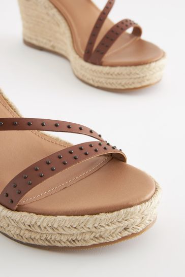 Tan leather wedges best sale uk