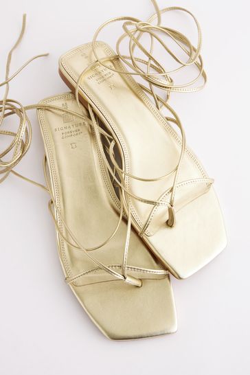 Heeled leather sandals with thin best sale straps