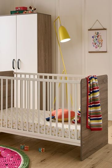 Oak and white clearance cot